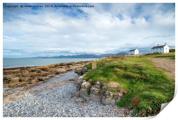 Penmon Point Cottages Print by Helen Hotson