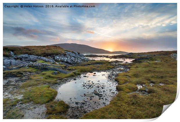 The seashore at Luskentyre Print by Helen Hotson