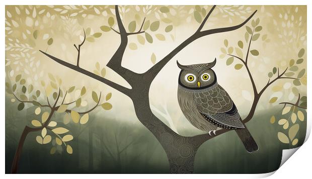 Owl Print by Bahadir Yeniceri