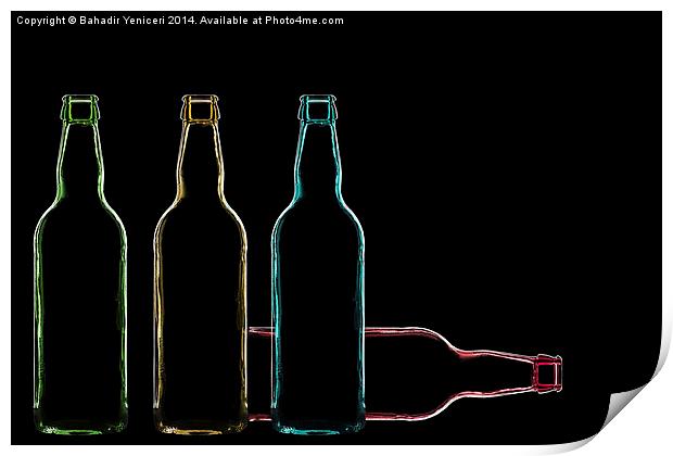 Colourful Bottles Print by Bahadir Yeniceri