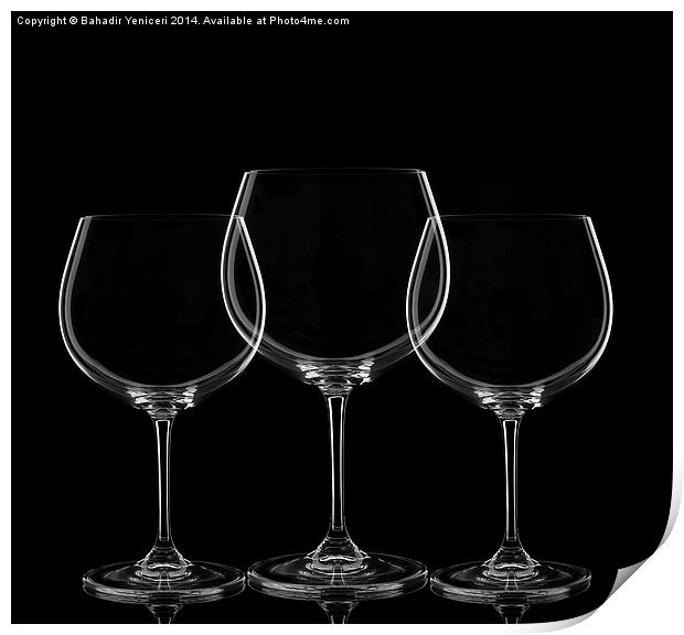 Wine Glasses Print by Bahadir Yeniceri