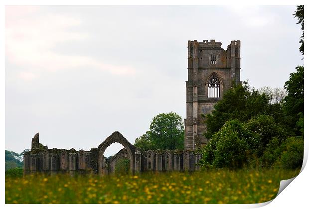 Fountains Abbey Print by Kelvin Brownsword