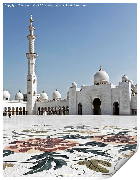 Sheikh Zayed Mosque, Abu Dhabi Print by Andreas Klatt