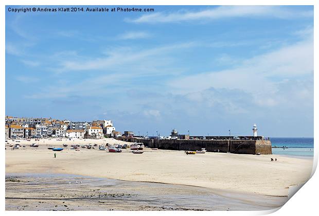 Picture postcard of St. Ives Print by Andreas Klatt