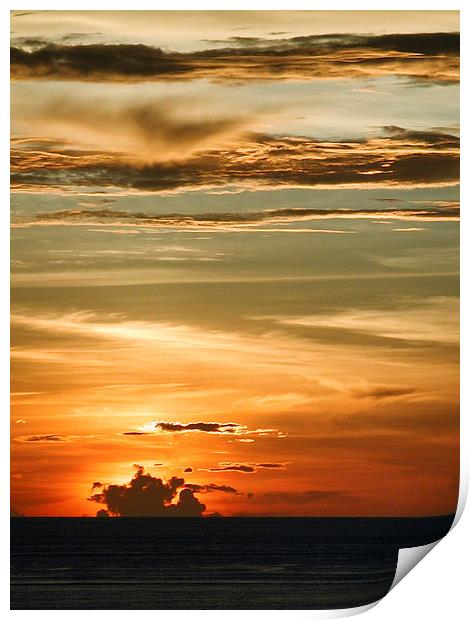 Caribbean sunset Print by Andreas Klatt