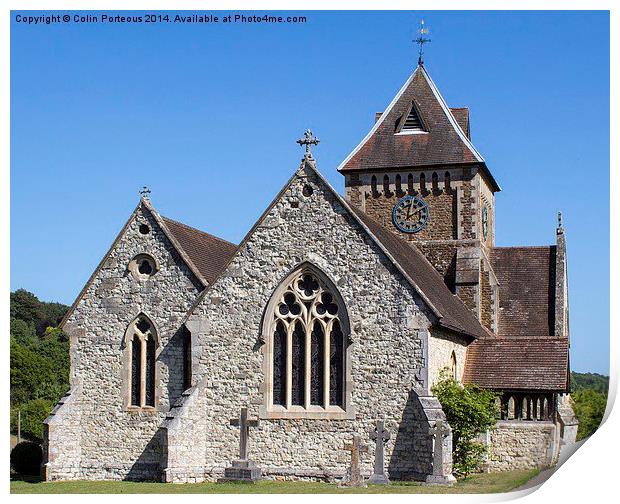 Village church Print by Colin Porteous