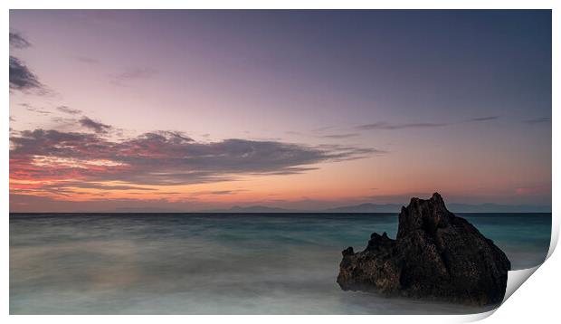 Rhodes Kato Petres Beach Sunset Print by Antony McAulay