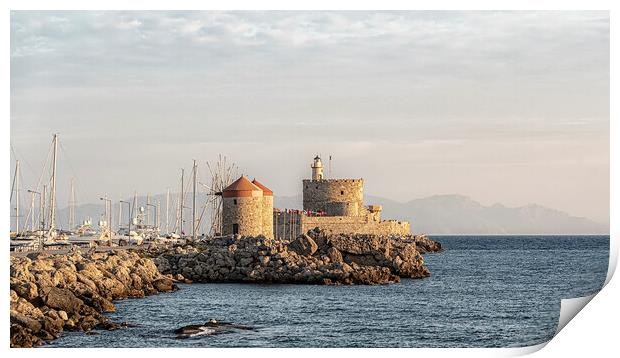 Rhodes Fort of Saint Nicholas Panorama Print by Antony McAulay