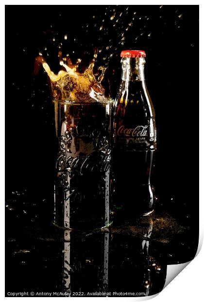 Coca Cola Ice Cube Splash Print by Antony McAulay