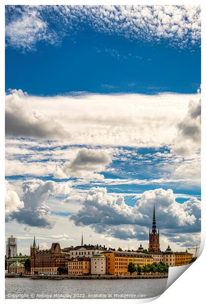 Stockholm Gamla Stan Townscape Print by Antony McAulay