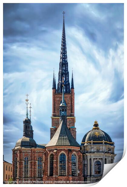 Stockholm Ridderholmen Church Print by Antony McAulay