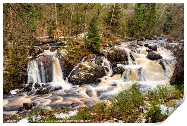 Danish Falls in Halland Sweden Print by Antony McAulay