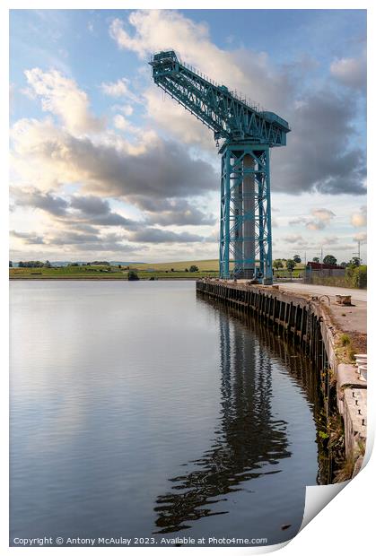 Clydebank Titan Crane with Reflection Print by Antony McAulay