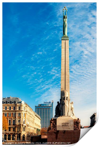 Riga Freedom Monument Print by Antony McAulay