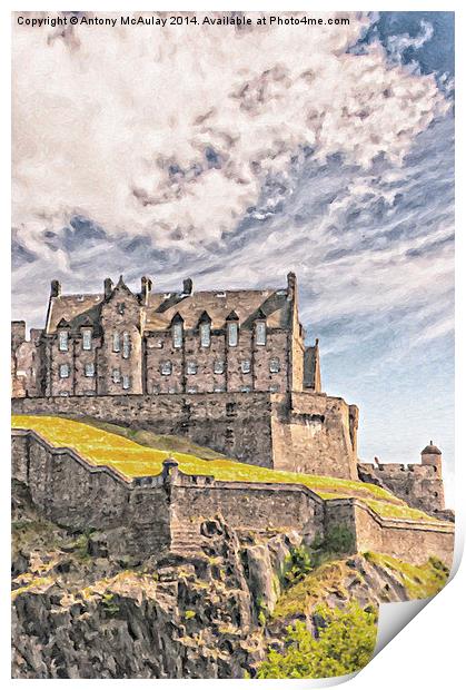 Edinburgh Castle Painting Print by Antony McAulay