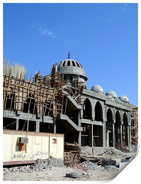Mosque under construction 04 Print by Antony McAulay