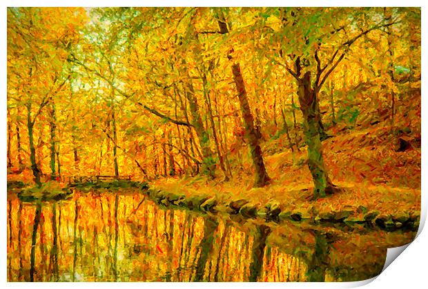 Helsingborg Woodlands Digital Painting Print by Antony McAulay