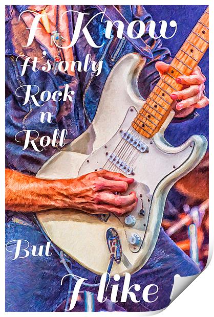Hard Rock Guitarist Digital Painting Print by Antony McAulay