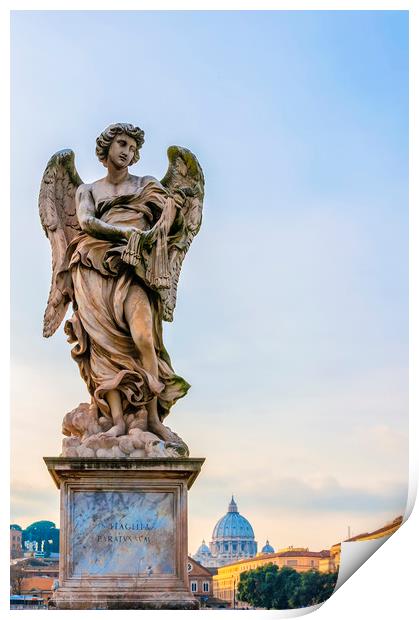 Rome Angel Statue Print by Antony McAulay