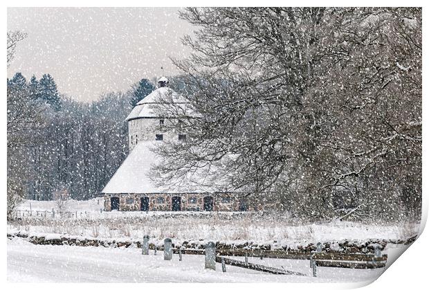 Hovdala Castle Gatehouse in the Snow Print by Antony McAulay