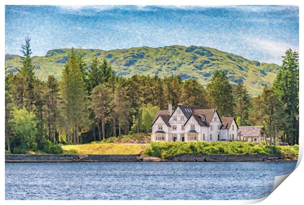 Loch Katrine Digital Painting Print by Antony McAulay