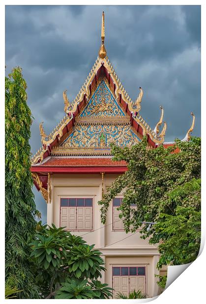Phetchaburi Temple Facade Print by Antony McAulay