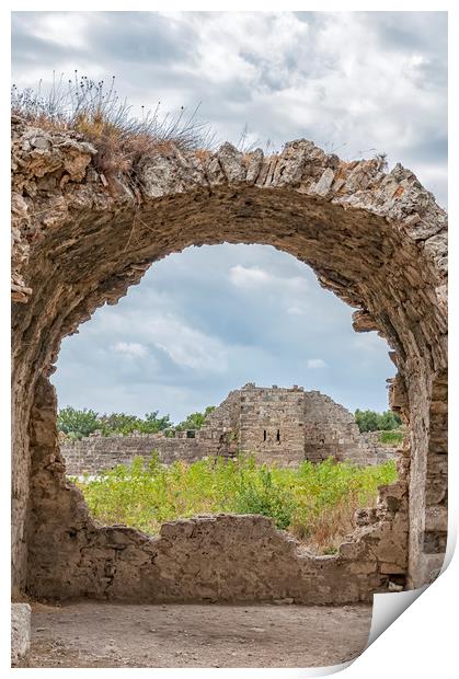 Side Ancient City Wall From Hospital Ruins Print by Antony McAulay