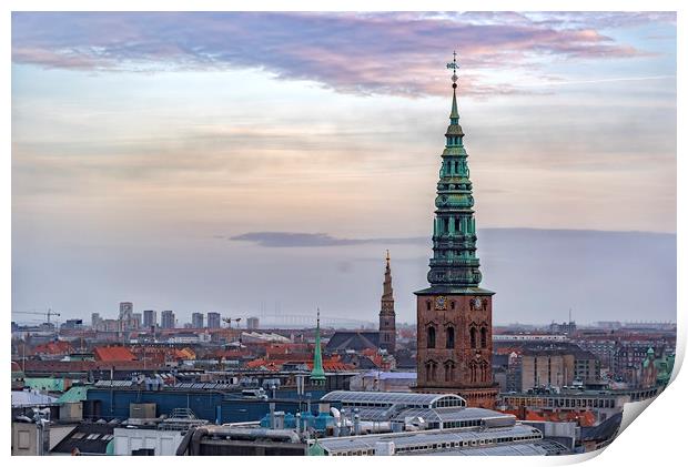 Copenhagen Skyline Print by Antony McAulay