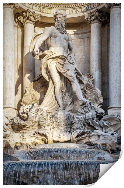 Rome Trevi Fountain Statue Print by Antony McAulay