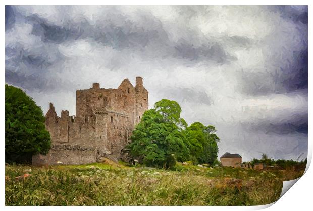 Craigmillar Castle Digital Painting Print by Antony McAulay