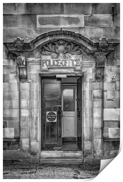 Clydebank Former Police Station Entrance Mono Print by Antony McAulay