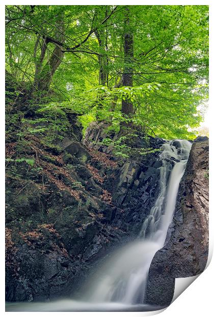 Forsakar Waterfall in Skane Print by Antony McAulay