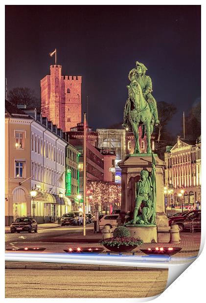 Helsingborg Night Scene Print by Antony McAulay