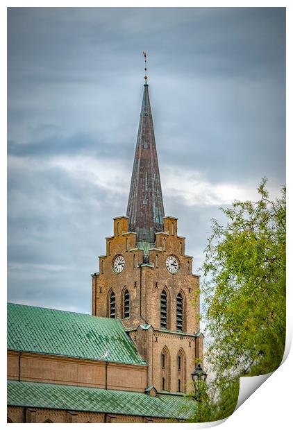 Halmstad Church Spire Print by Antony McAulay