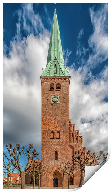 Helsingor Saint Olaf Church Facade Print by Antony McAulay