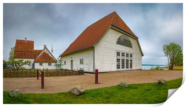 Fredensborg Palace Boathouse Panoramic Stitch Print by Antony McAulay