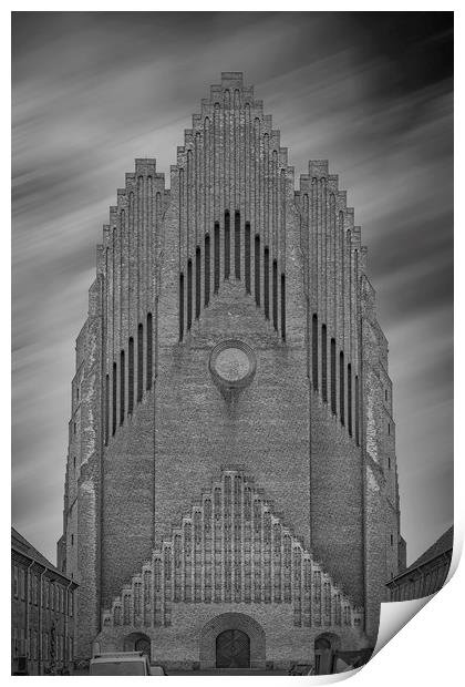 Copenhagen Grundtvigs Church Front Print by Antony McAulay
