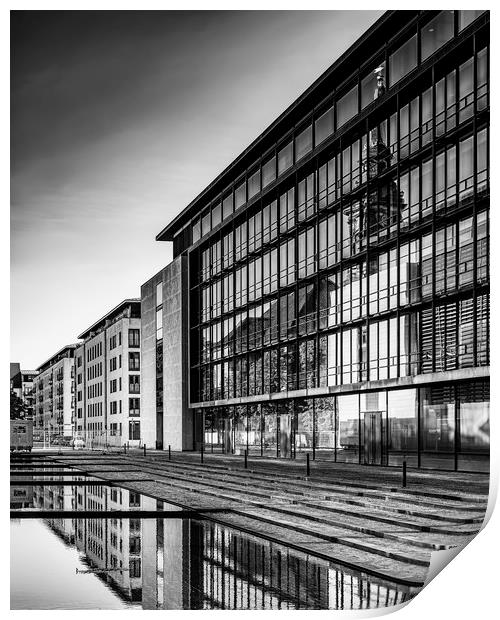 Copenhagen Skatteministeriet Building Mono Edit Print by Antony McAulay