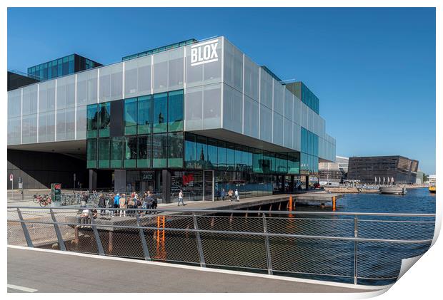 Copenhagen Blox Building with Black Diamond Print by Antony McAulay