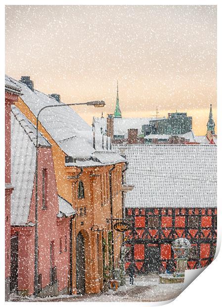 Helsingborg Wintry Old Town Print by Antony McAulay