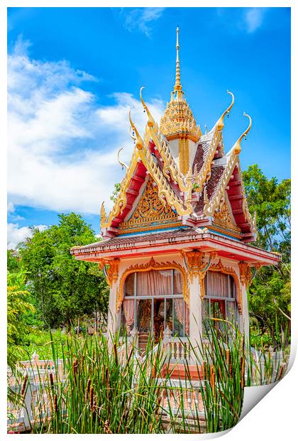 Thailand Hua Hin Chinese Temple Small Garden Shrin Print by Antony McAulay