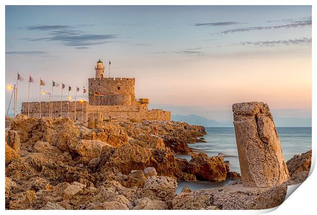 Rhodes Fort of Saint Nicholas Print by Antony McAulay