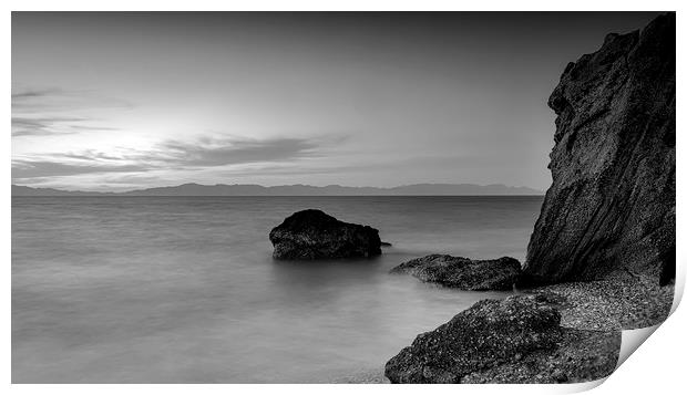 Rhodes Kato Petres Beach Black and White Panorama Print by Antony McAulay