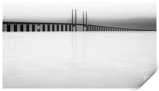 Oresunds Bridge at Sunset Hi Key Edit Print by Antony McAulay