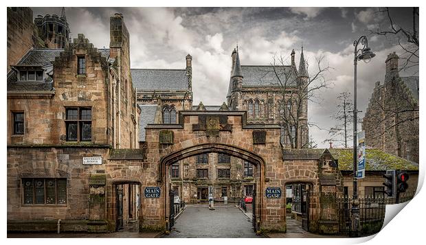 Glasgow University Main Gate Print by Antony McAulay