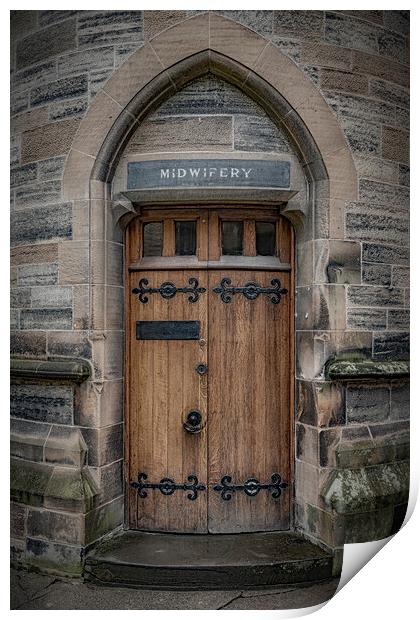 Glasgow University Midwifery Doorway Print by Antony McAulay
