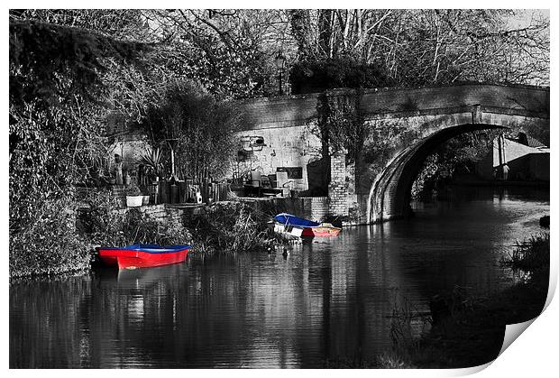 Colour Boats On The Stroud Water Canal Print by Ben Kirby