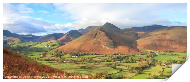 Crag Hill from Cat Bells in the Autumn Print by David Morton