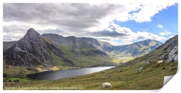 Tryfan and the Glyders above Llyn Ogwen Print by David Morton