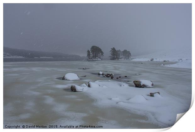 Loch Ossian in Winter Print by David Morton